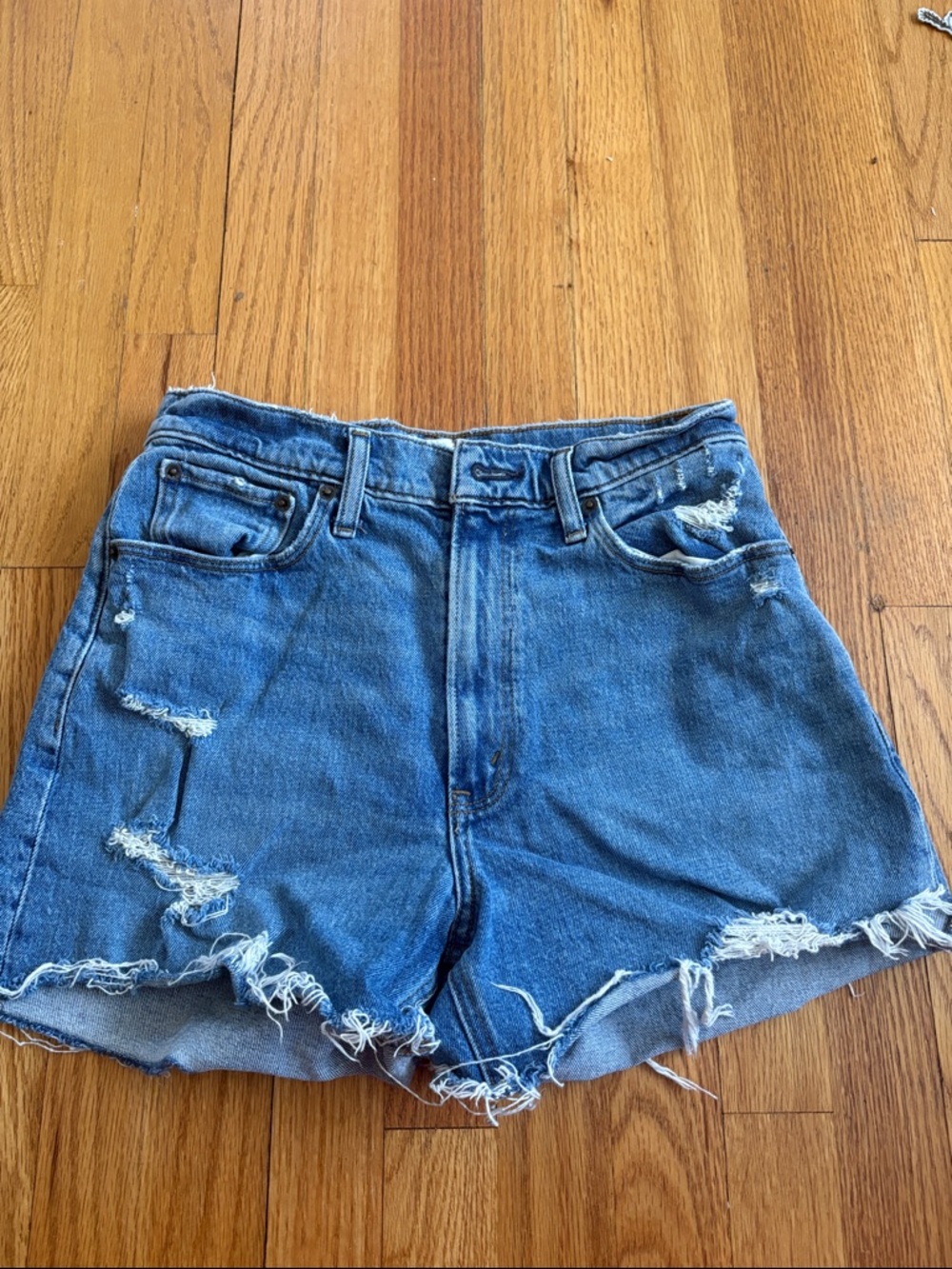 Abercrombie & Fitch Distressed Blue Denim Cutoff Shorts 27/4